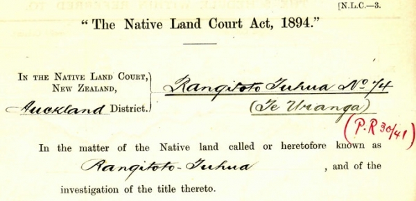 1900 at a Native Land Court act